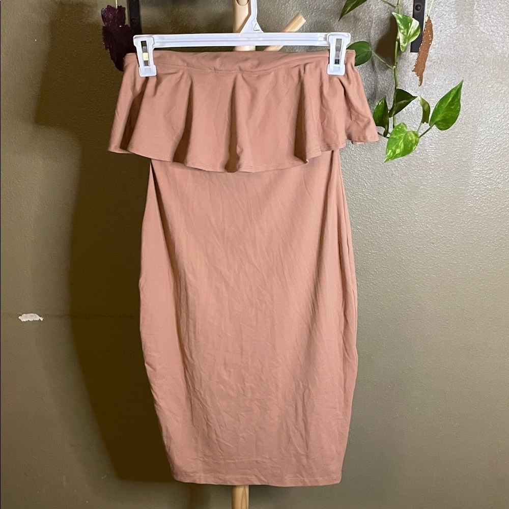 Susana Monaco Strapless Tan Dress - Picture 1 of 5